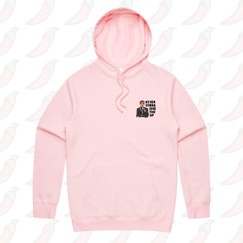 S / Pink / Small Front Print Rick Roll 🎵 - Unisex Hoodie