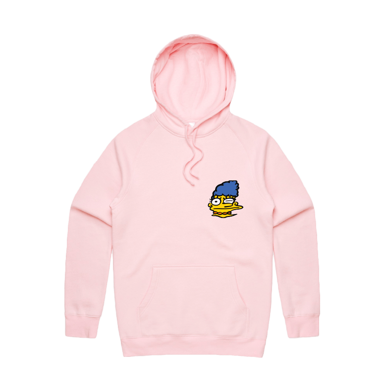 S / Pink / Small Front Print Smeared Marge 👕 - Unisex Hoodie