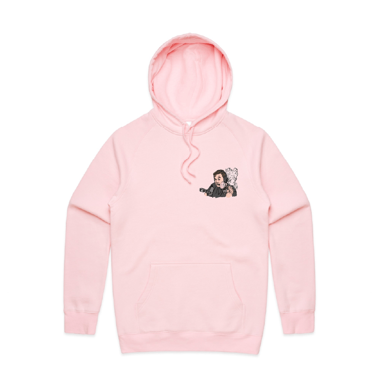 S / Pink / Small Front Print Smokin' Elon 💨 - Unisex Hoodie