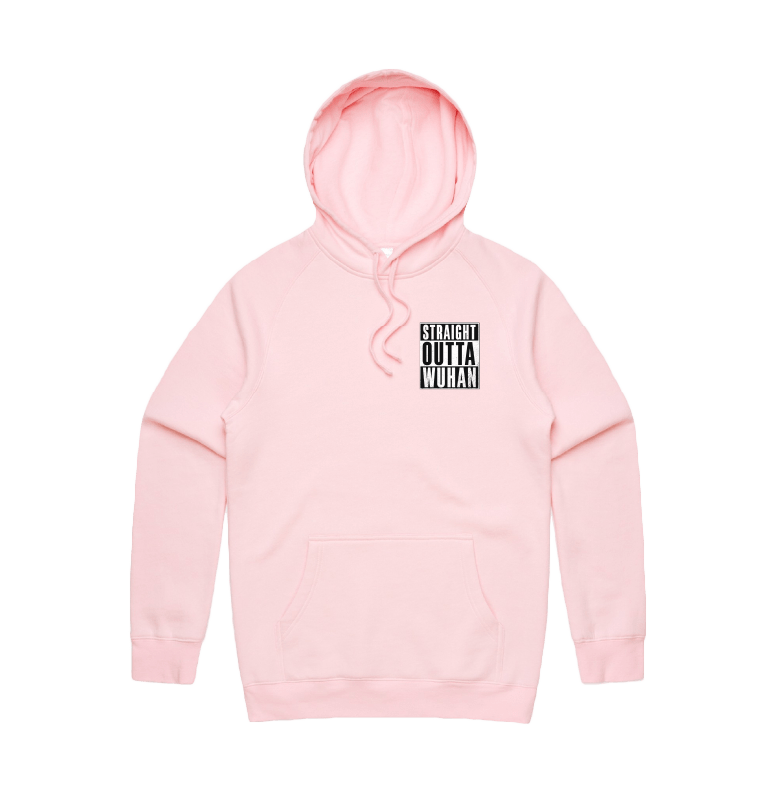 S / Pink / Small Front Print Straight Outta Wuhan ✊🏾 - Unisex Hoodie