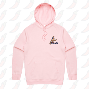 S / Pink / Small Front Print Uber Roo 🦘 - Unisex Hoodie