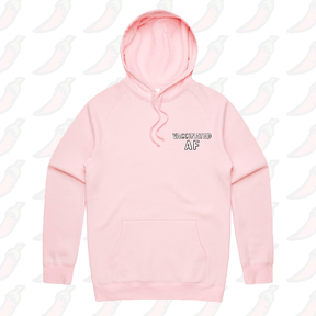 S / Pink / Small Front Print Vaccinated AF 💉 - Unisex Hoodie