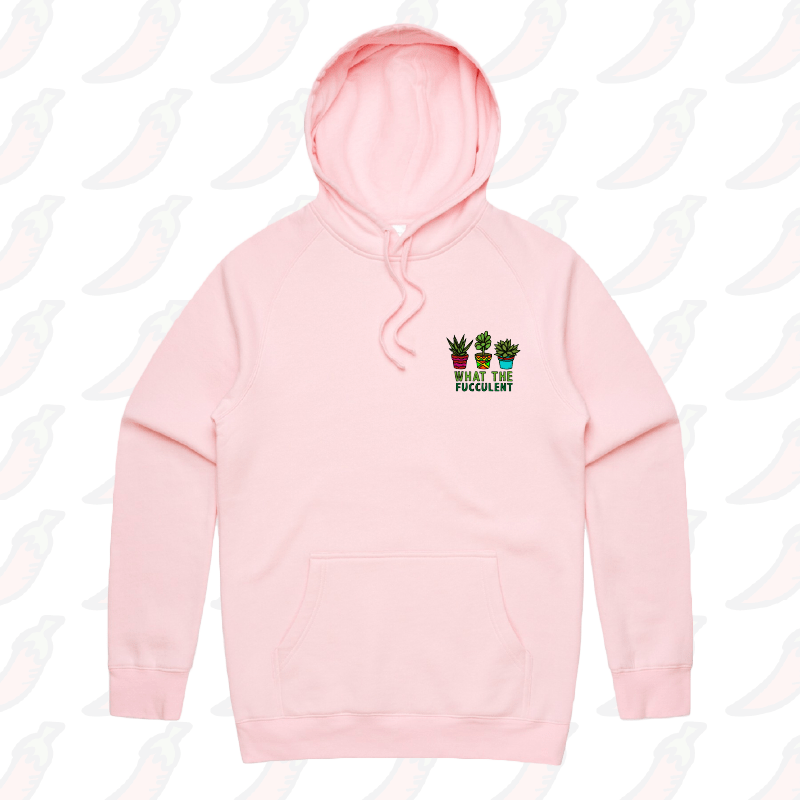 S / Pink / Small Front Print What The Fucculent 🌵 – Unisex Hoodie