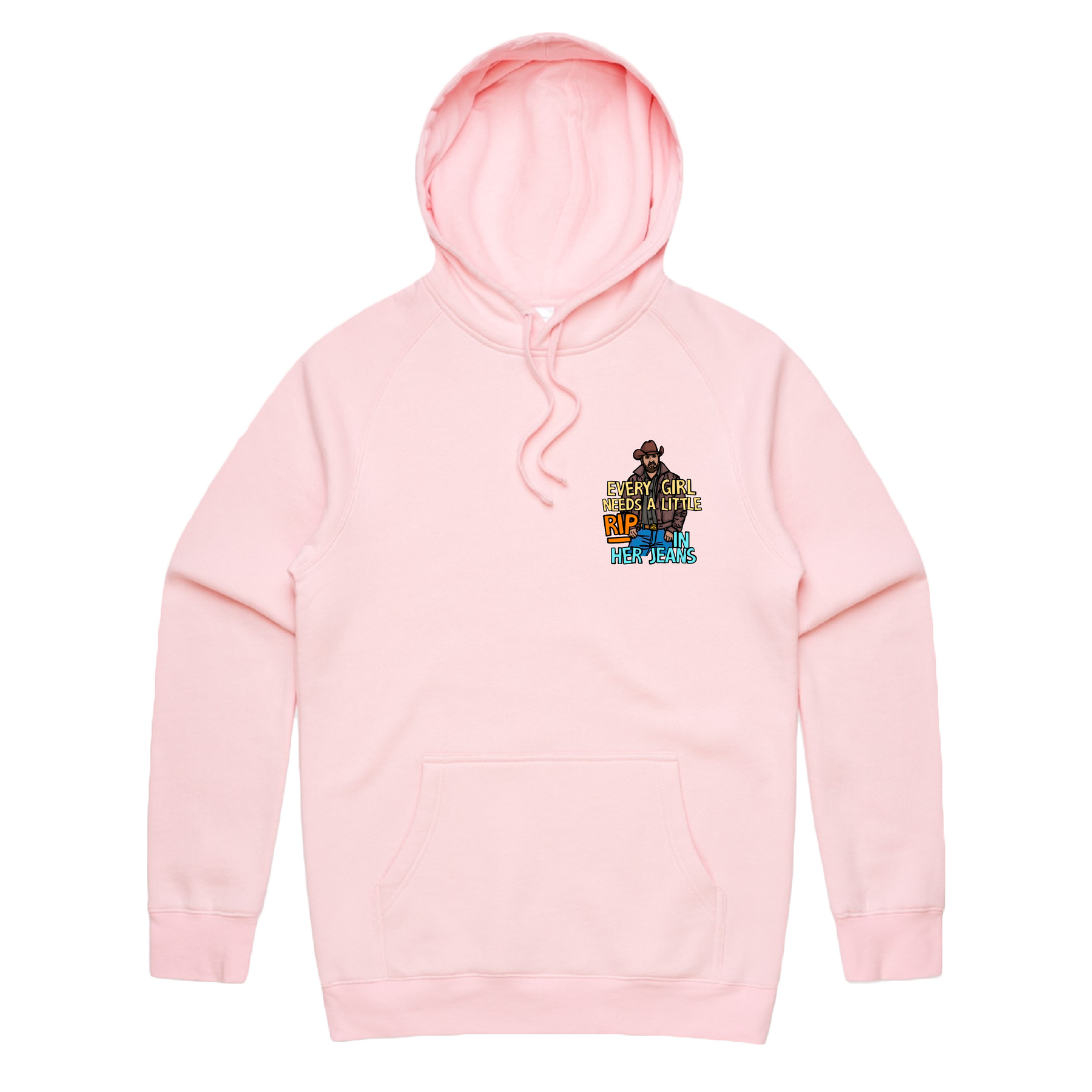 S / Pink / Small Front Print Yellowstone Rip 👖🤠 - Unisex Hoodie