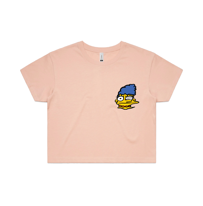 S / Pink Smeared Marge 👕 - Women's Crop Top