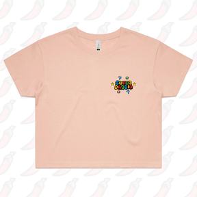 S / Pink Super Daddio ⭐🍄 – Women's Crop Top