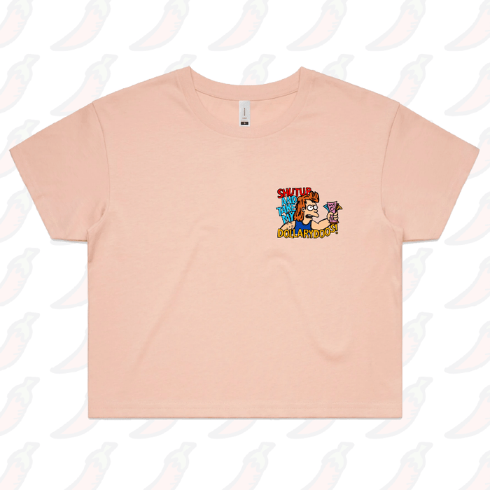 S / Pink Take My Dollary Doos 💵 – Women's Crop Top