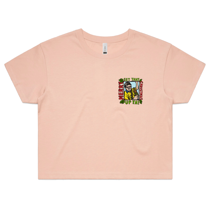 S / Pink VB Longneck Christmas 🎄👍 - Women's Crop Top