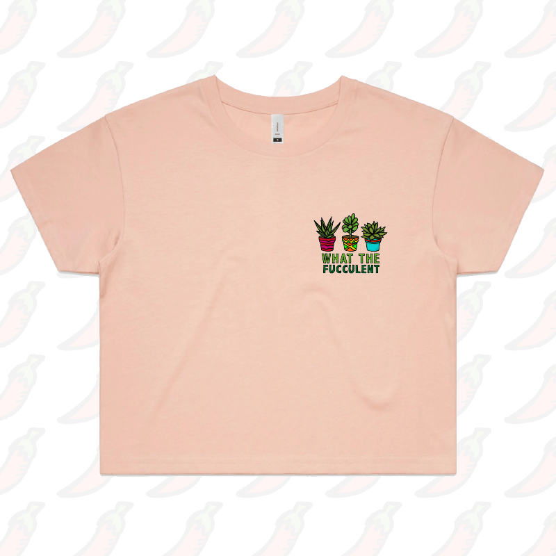 S / Pink What The Fucculent 🌵 – Women's Crop Top