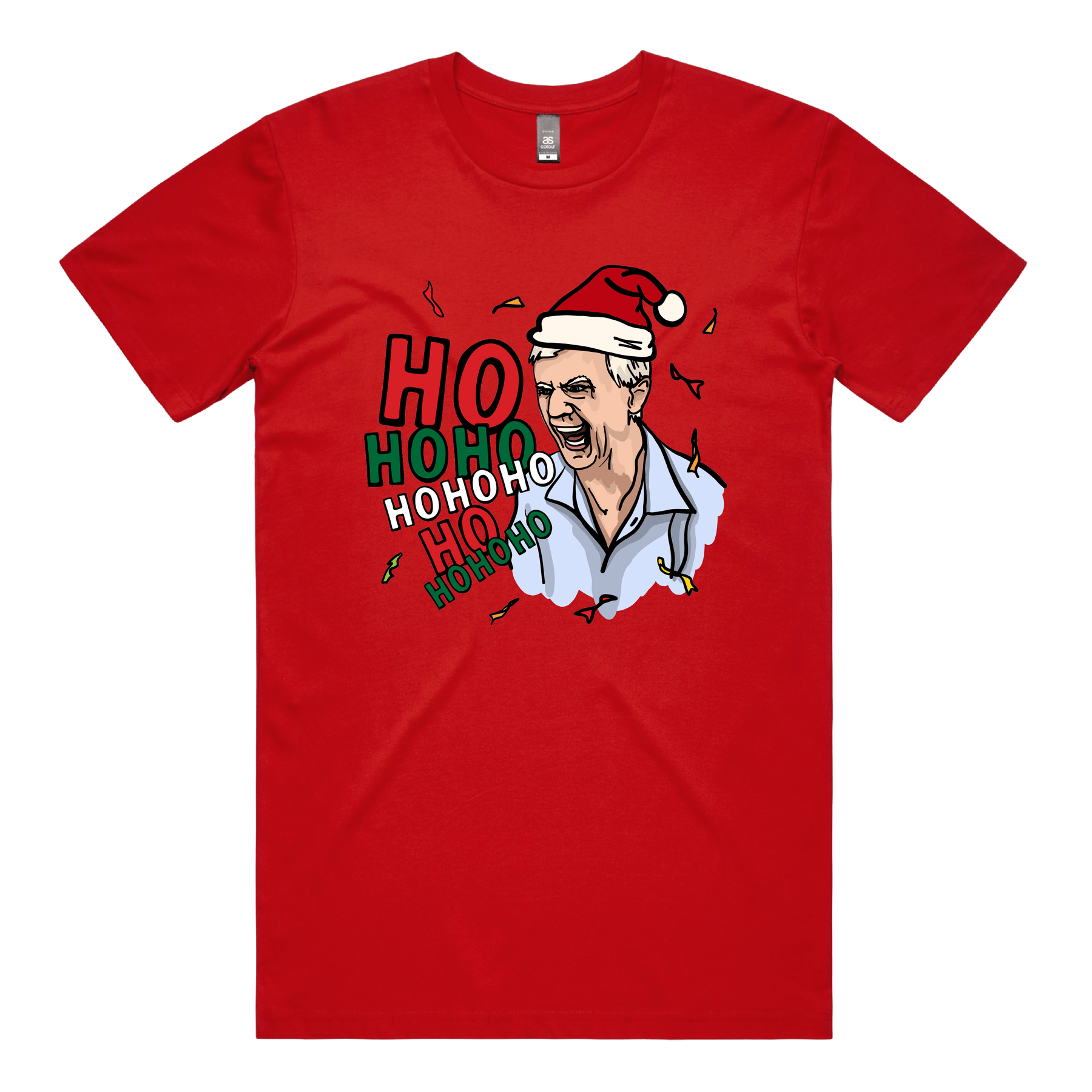 S / Red / Large Front Design Barking Dog Man Christmas 🗣️🎄 - Men's T Shirt