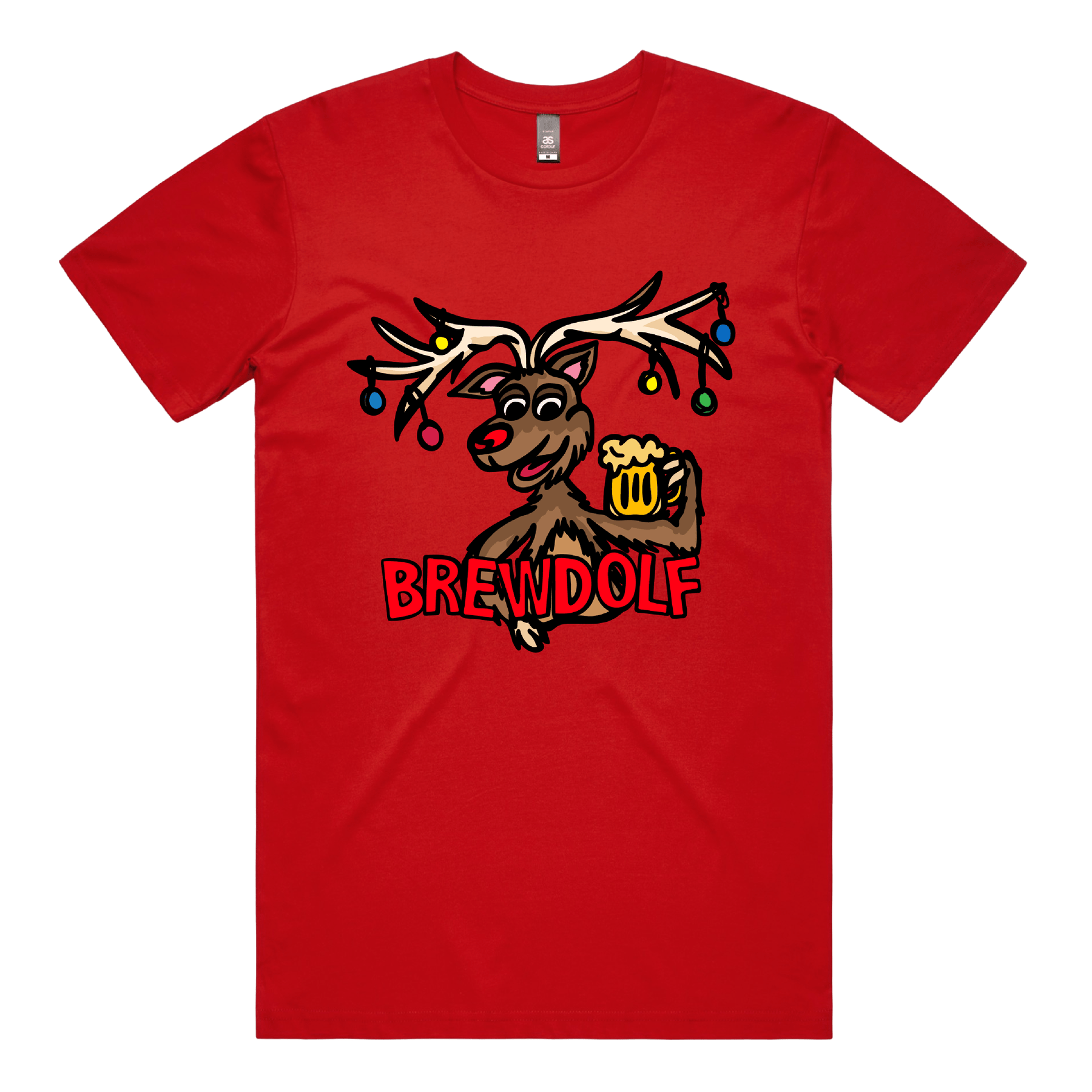 S / Red / Large Front Design Brewdolf 🦌 – Men's T Shirt