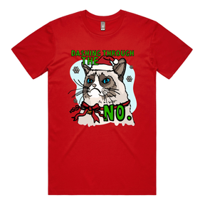 S / Red / Large Front Design Grumpy Cat Christmas 😾🎄 - Men's T Shirt