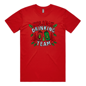 S / Red / Large Front Design Holiday Drinking Team 🍻🎄 – Men's T Shirt