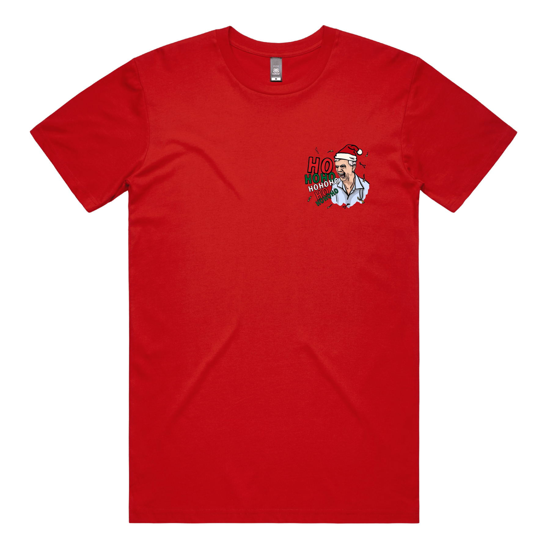 S / Red / Small Front Design Barking Dog Man Christmas 🗣️🎄 - Men's T Shirt