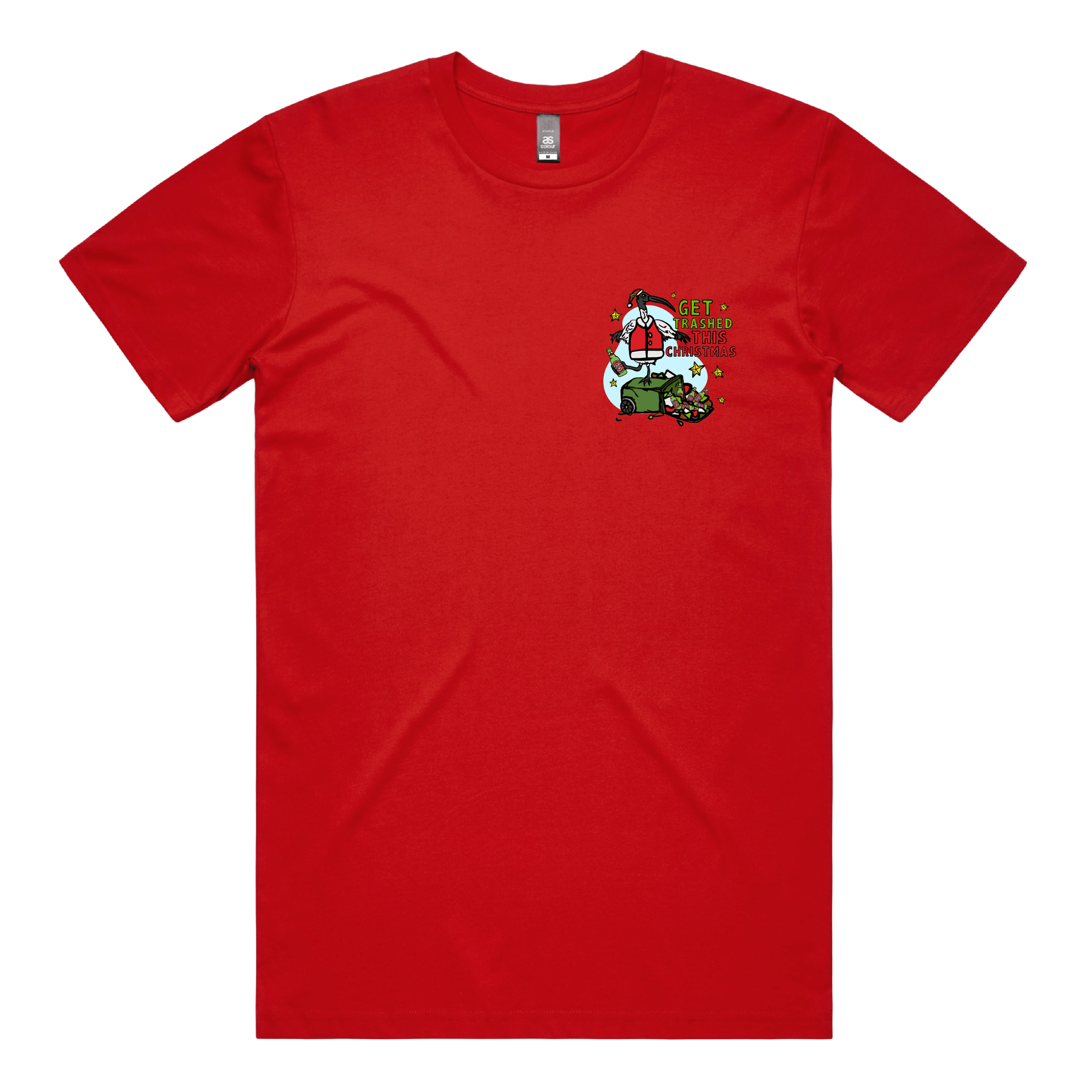 S / Red / Small Front Design Ibis Christmas 🗑️🎄- Men's T Shirt