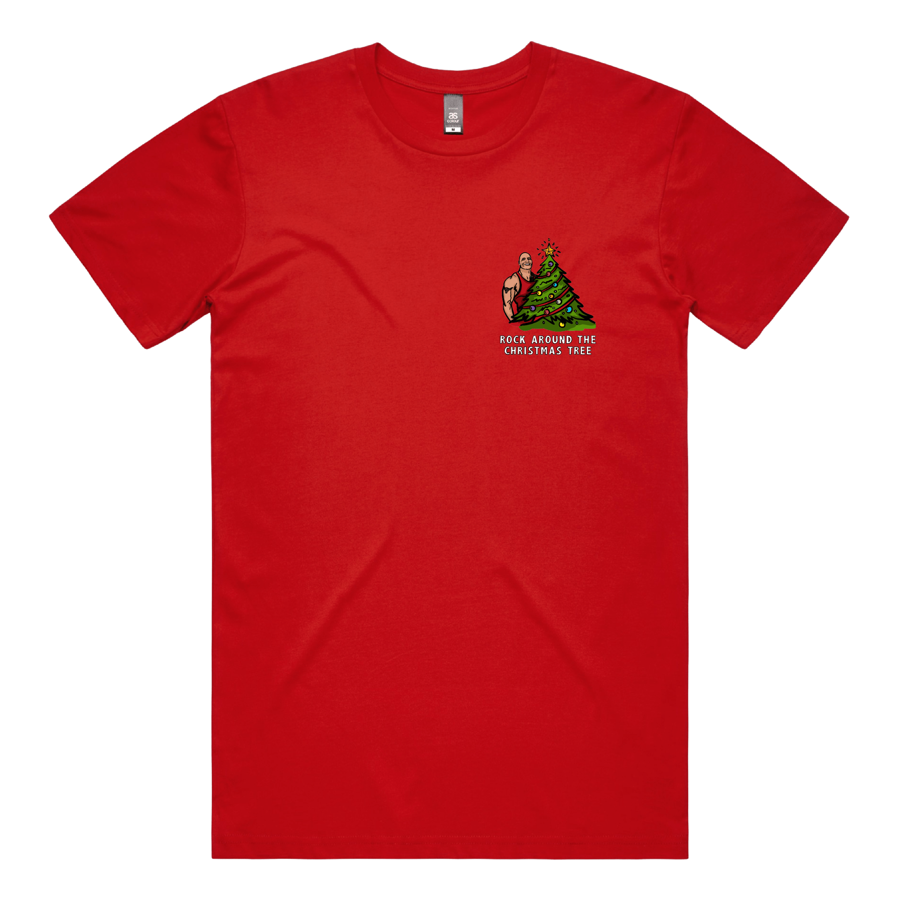 S / Red / Small Front Design Rock Around The Christmas Tree 🎄 - Men's T Shirt