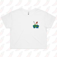S / White Best Dad By Par Green ⛳ - Women's Crop Top