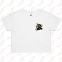 S / White Black Rat 🐀 - Women's Crop Top