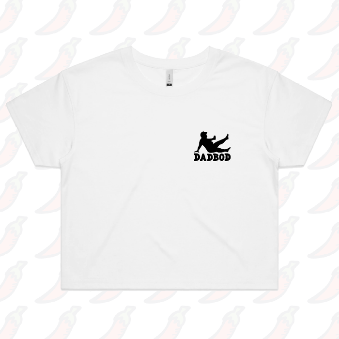 S / White Dad Bod 💪 – Women's Crop Top