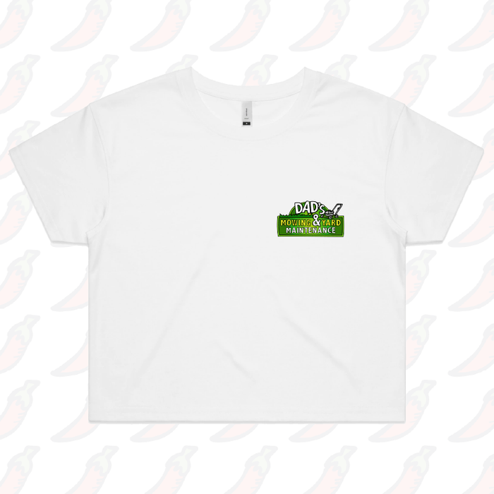 S / White Dad’s Mowing Company 👍 – Women's Crop Top