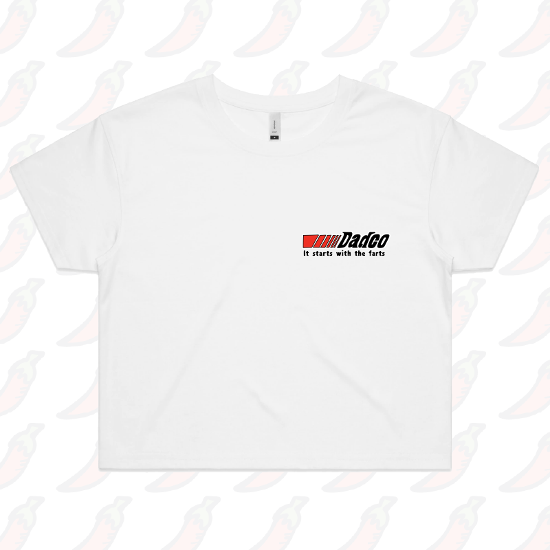 S / White Dadco 🔧💨 –  Women's Crop Top