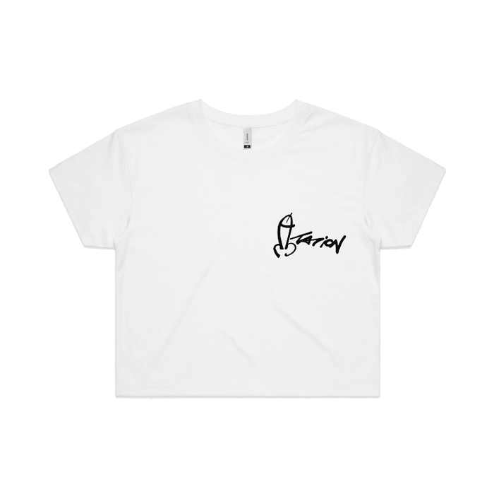 S / White Dictation 📏 - Women's Crop Top