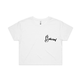 S / White Dictation 📏 - Women's Crop Top