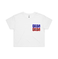 S / White Dun Dun 🚔 - Women's Crop Top
