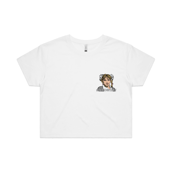 S / White FREE BRITNEY 🎤 - Women's Crop Top