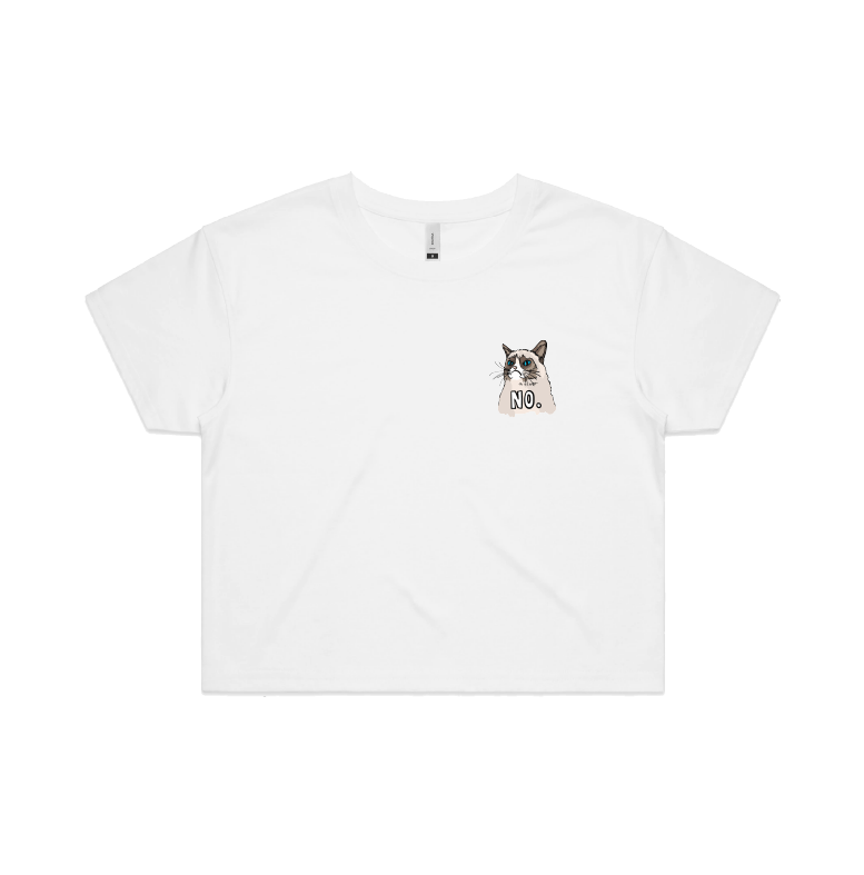 S / White GRUMPY CAT! 😾 - Women's Crop Top