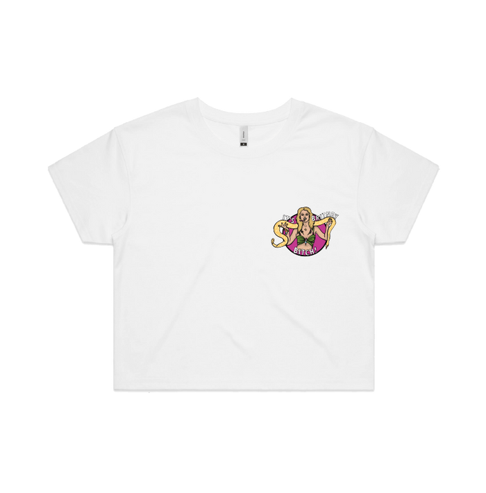 S / White It's Britney 🐍 - Women's Crop Top