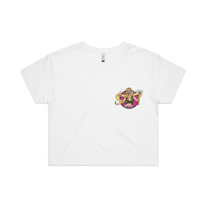 S / White It's Britney 🐍 - Women's Crop Top