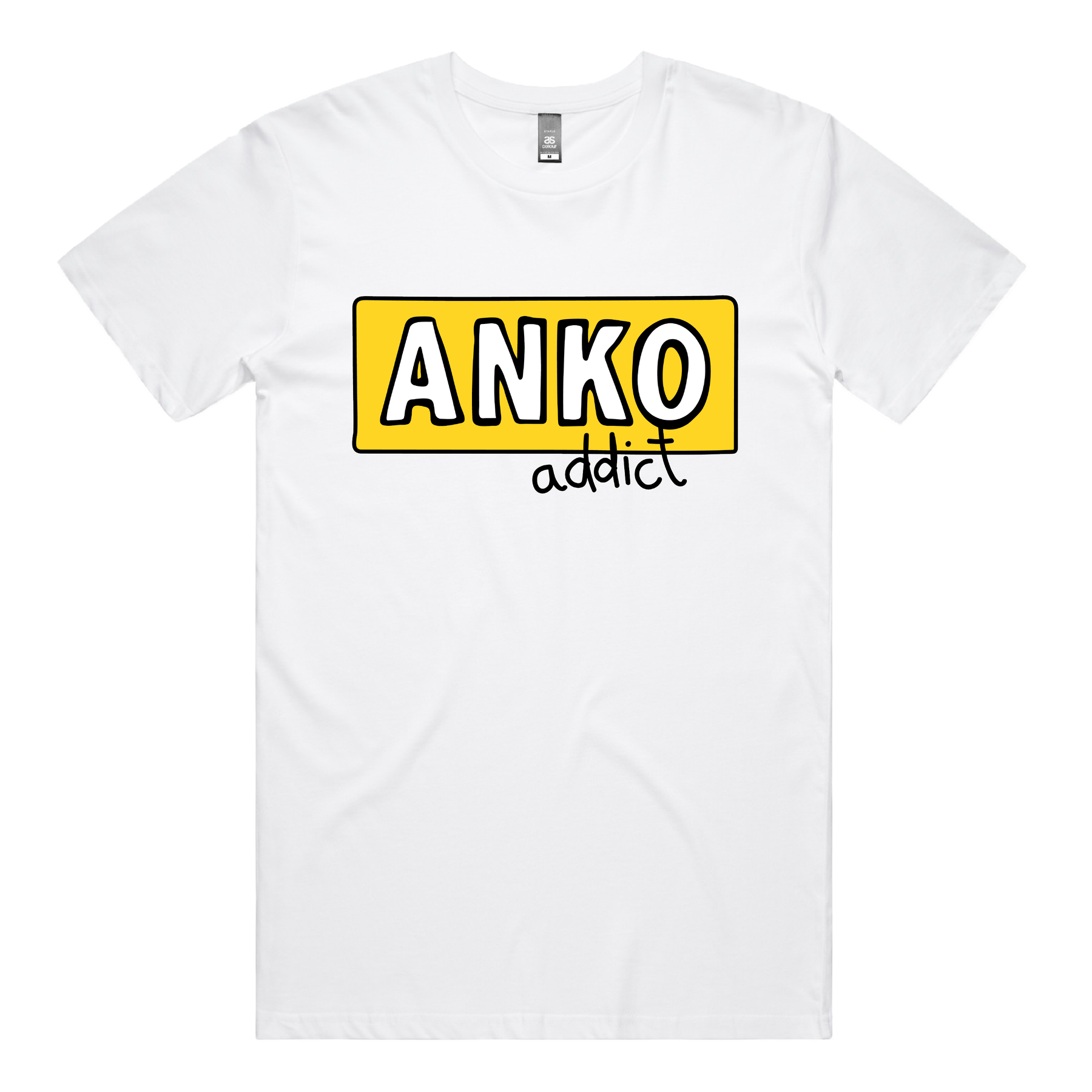 S / White / Large Front Design ANKO Addict 💉 - Men's T Shirt