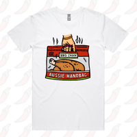S / White / Large Front Design Aussie Handbag 🍗 – Men's T Shirt