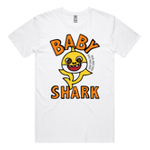 S / White / Large Front Design Baby Shark 🦈 - Men's T Shirt