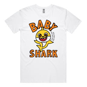 S / White / Large Front Design Baby Shark 🦈 - Men's T Shirt