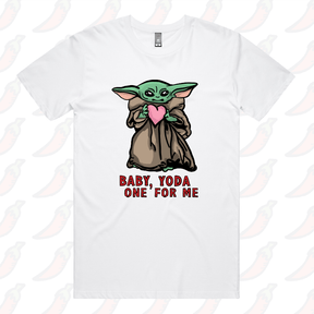 S / White / Large Front Design Baby Yoda Love 👽❤️ - Men's T Shirt