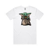 S / White / Large Front Design Baby Yoda 👶 - Men's T Shirt