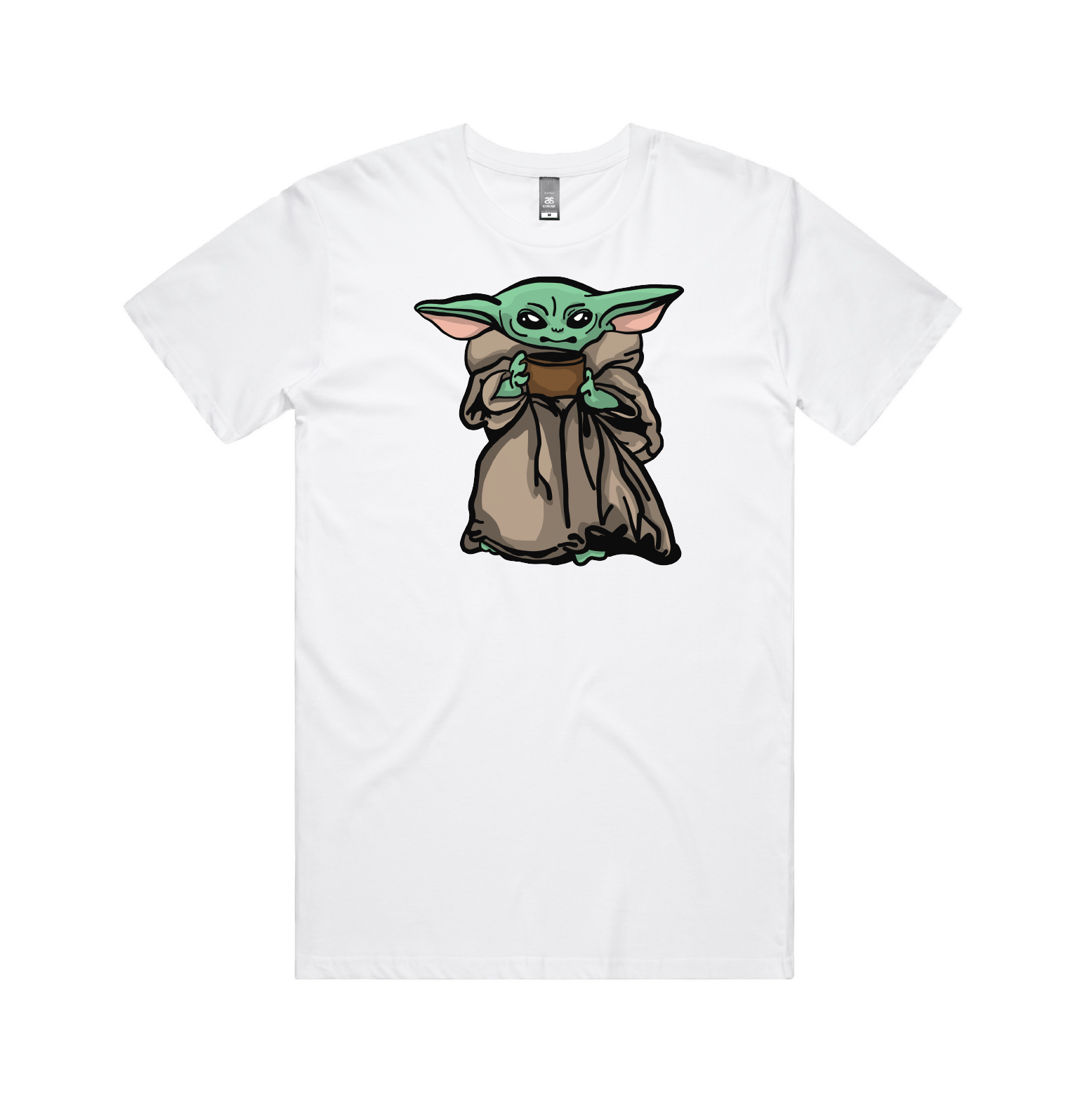 S / White / Large Front Design Baby Yoda 👶 - Men's T Shirt