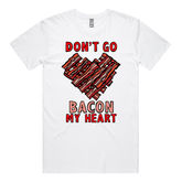 S / White / Large Front Design Bacon My Heart 🥓❤️- Men's T Shirt