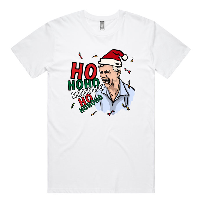 S / White / Large Front Design Barking Dog Man Christmas 🗣️🎄 - Men's T Shirt