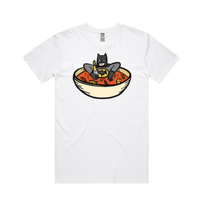 S / White / Large Front Design Bat Soup 🦇 - Men's T Shirt