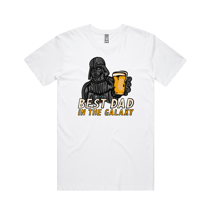 S / White / Large Front Design Best Dad in the Galaxy 🌌 - Men's T Shirt