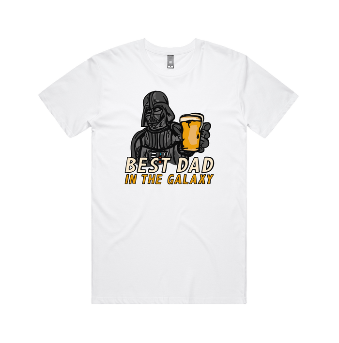 S / White / Large Front Design Best Dad in the Galaxy 🌌 - Men's T Shirt