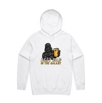 S / White / Large Front Design Best Dad in the Galaxy 🌌 - Unisex Hoodie