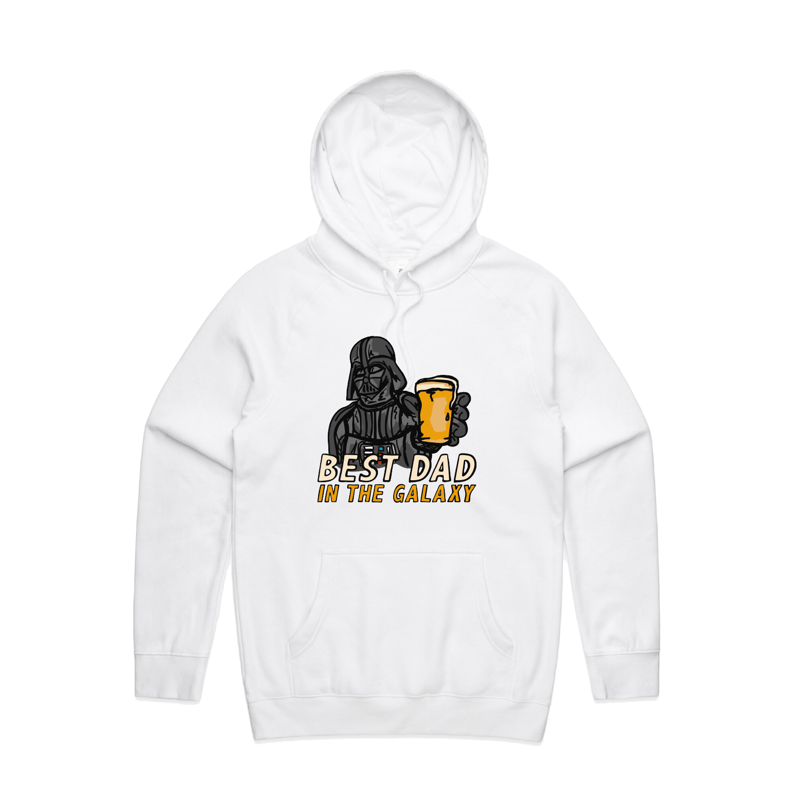 S / White / Large Front Design Best Dad in the Galaxy 🌌 - Unisex Hoodie