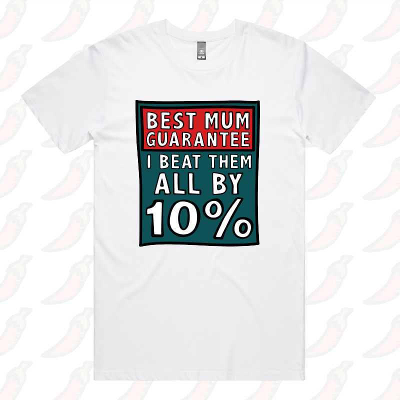 S / White / Large Front Design Best Mum Guarantee 🔨 - Men's T Shirt