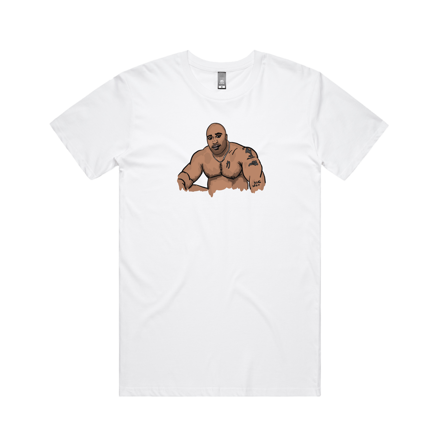 S / White / Large Front Design Big Barry 🍆 - Men's T Shirt