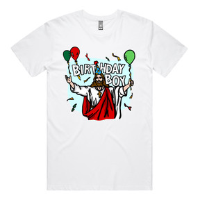 S / White / Large Front Design Birthday Boy Christmas 🎉🎄 - Men's T Shirt