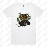 S / White / Large Front Design Black Rat 🐀 – Men's T Shirt